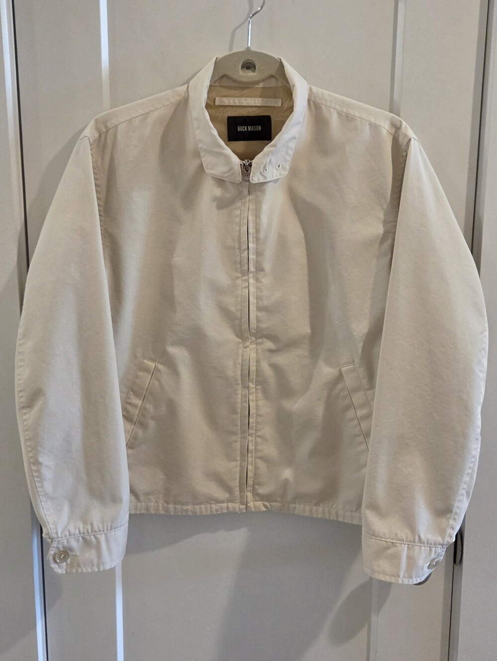 Buck Mason Full-Zip Harrington Baracuta Jacket Oatmeal White - Men's Size XS  -